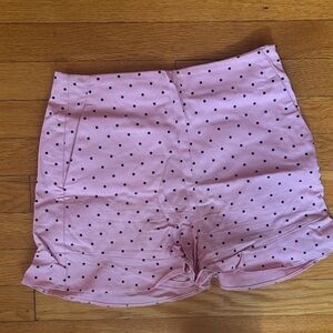 Zara Pink High Waist Polka Dot Shorts